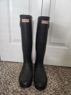 Hunter Black Tall Waterproof Rain Boots
